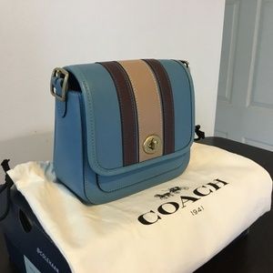 Coach Rambler 16 Mini Crossbody Bag With Varsity Stripe Blue 89138